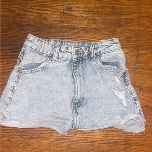 H&M Blue Jean Shorts Distressed High-Waisted